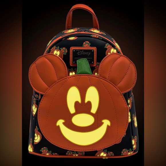 Loungefly Disney Mickey-O-Lantern Backpack and Disney Mickey-O-Lantern Wallet - Picture 3 of 8